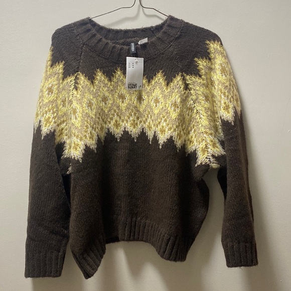 H&M Brown Jacquard Knit Sweater - Picture 2 of 4